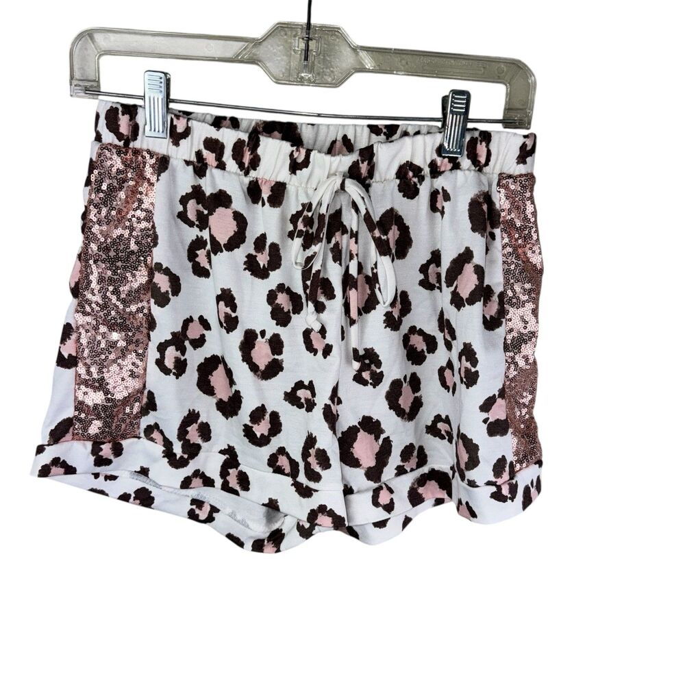 Fantastic Fawn Pajama Set Medium Shorts Tee Animal Print Brown Leopard - Picture 4 of 8